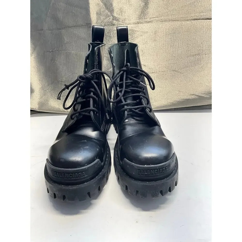 Balenciaga Combat Strike leather combat boots